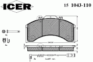 Комплект тормозных колодок ICER 151043-110