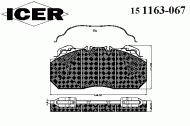 Комплект тормозных колодок ICER 151163-067
