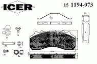 Комплект тормозных колодок ICER 151194-073