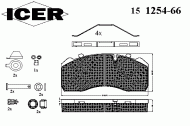 Комплект тормозных колодок ICER 151254-066