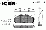 Комплект тормозных колодок ICER 151405-122
