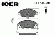 Комплект тормозных колодок ICER 181526-701