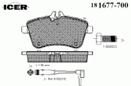Комплект тормозных колодок ICER 181677-700
