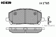 Комплект тормозных колодок ICER 181705