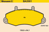 Комплект тормозных колодок BARUM BA2081