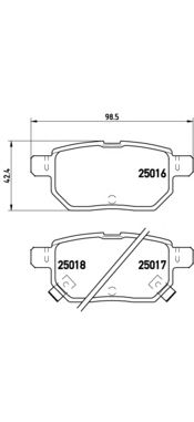 Комплект тормозных колодок BREMBO P 83 133