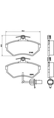 Комплект тормозных колодок BREMBO P 85 044