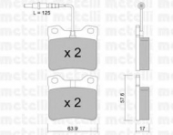 Комплект тормозных колодок METELLI 22-0192-0