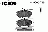 Комплект тормозных колодок ICER 140700-700