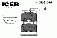 Комплект тормозных колодок ICER 140892-066
