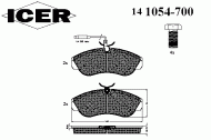 Комплект тормозных колодок ICER 141054-700