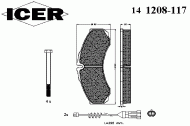 Комплект тормозных колодок ICER 141208-117