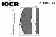Комплект тормозных колодок ICER 151088-120