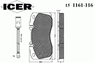 Комплект тормозных колодок ICER 151161-116