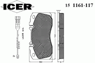 Комплект тормозных колодок ICER 151161-117