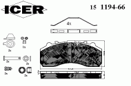 Комплект тормозных колодок ICER 151194-066