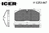 Комплект тормозных колодок ICER 151253-067
