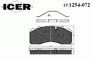 Комплект тормозных колодок ICER 151254-072