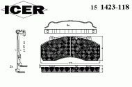 Комплект тормозных колодок ICER 151423-118