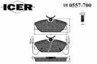 Комплект тормозных колодок ICER 180557-700
