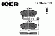 Комплект тормозных колодок ICER 180676-700