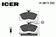 Комплект тормозных колодок ICER 180873-202