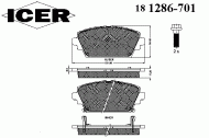 Комплект тормозных колодок ICER 181286-701