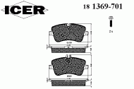 Комплект тормозных колодок ICER 181369-701