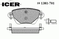 Комплект тормозных колодок ICER 181381-701