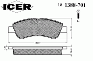 Комплект тормозных колодок ICER 181388-701