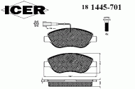 Комплект тормозных колодок ICER 181445-701