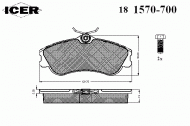 Комплект тормозных колодок ICER 181570-700