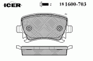 Комплект тормозных колодок ICER 181600-703
