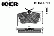 Комплект тормозных колодок ICER 181613-700