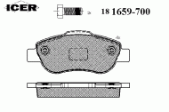 Комплект тормозных колодок ICER 181659-700