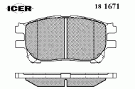 Комплект тормозных колодок ICER 181671