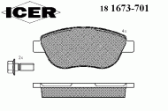 Комплект тормозных колодок ICER 181673-701