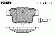 Комплект тормозных колодок ICER 181722-701