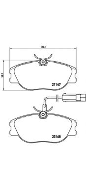 Комплект тормозных колодок BREMBO P 23 066