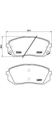Комплект тормозных колодок BREMBO P 30 056