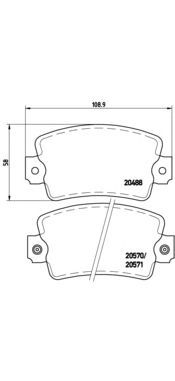 Комплект тормозных колодок BREMBO P 68 007