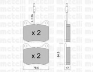 Комплект тормозных колодок METELLI 22-0080-0