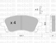 Комплект тормозных колодок METELLI 22-0296-0