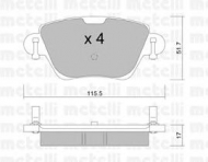 Комплект тормозных колодок METELLI 22-0319-0