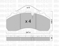 Комплект тормозных колодок METELLI 22-0585-0