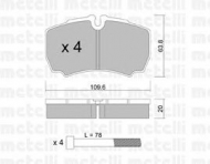 Комплект тормозных колодок METELLI 22-0604-0