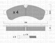 Комплект тормозных колодок METELLI 22-0851-0