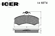 Комплект тормозных колодок ICER 140374