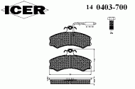 Комплект тормозных колодок ICER 140403-700