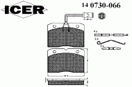 Комплект тормозных колодок ICER 140730-066
